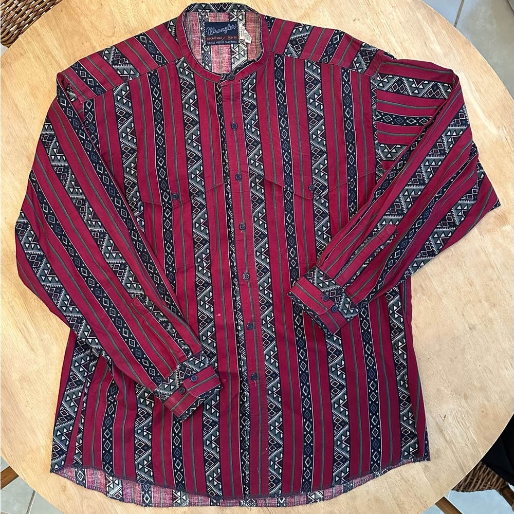 Vintage Wrangler Band-Collar Shirt XXL Unique western shirt